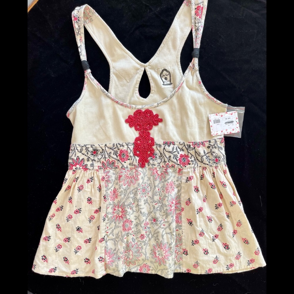 Free People Tibetan Flower Baby Doll Top - Large
